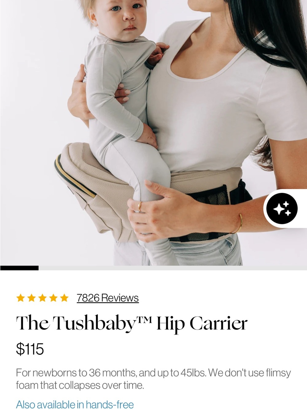 The Tushbaby™ Hip Carrier in Beige